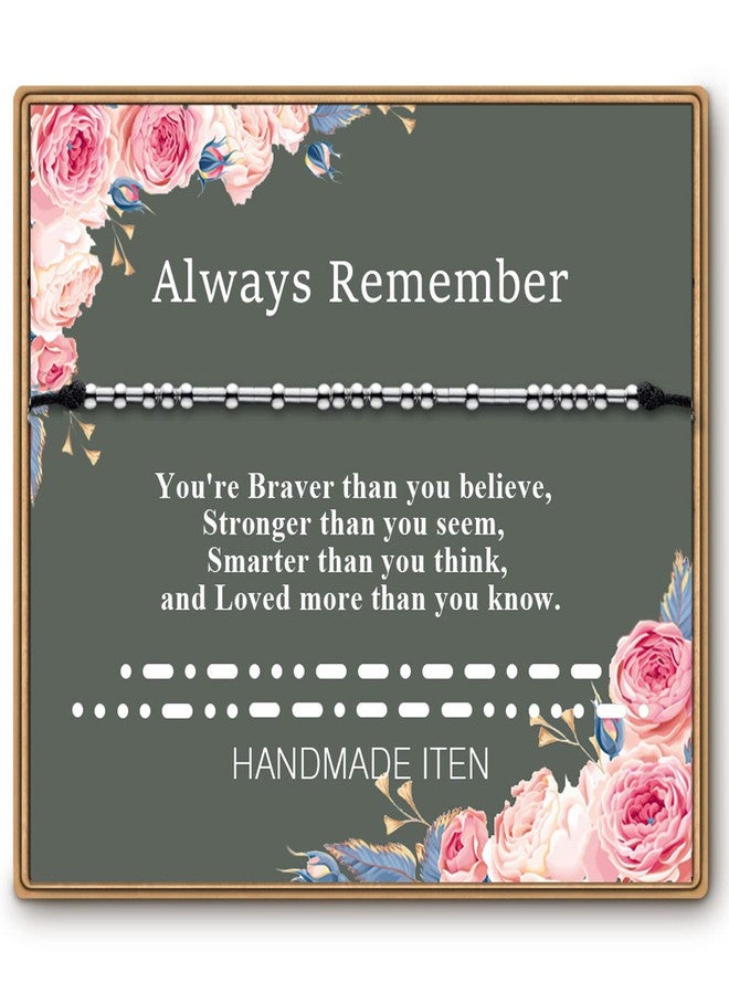 ASELFAD Always Remember Morse Code Bracelet Gifts for Women Inspirational Birthday 2024 Graduation Gifts for Her Women Daughter - Image 1